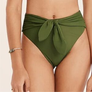 J. Crew Olive Green Tie High Rise Women's Swim Bikini  Bottom, Size XXL, NWT